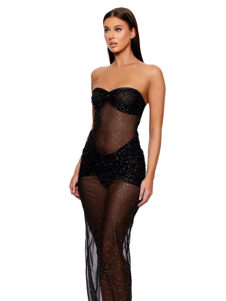 Set Camicia da Notte e Perizoma in Rete a Pois Private Party per la vendita all'ingrosso da parte di Forplay Inc.