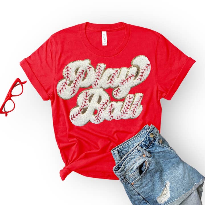 Toppa da baseball, termoadesiva in ciniglia glitterata, con