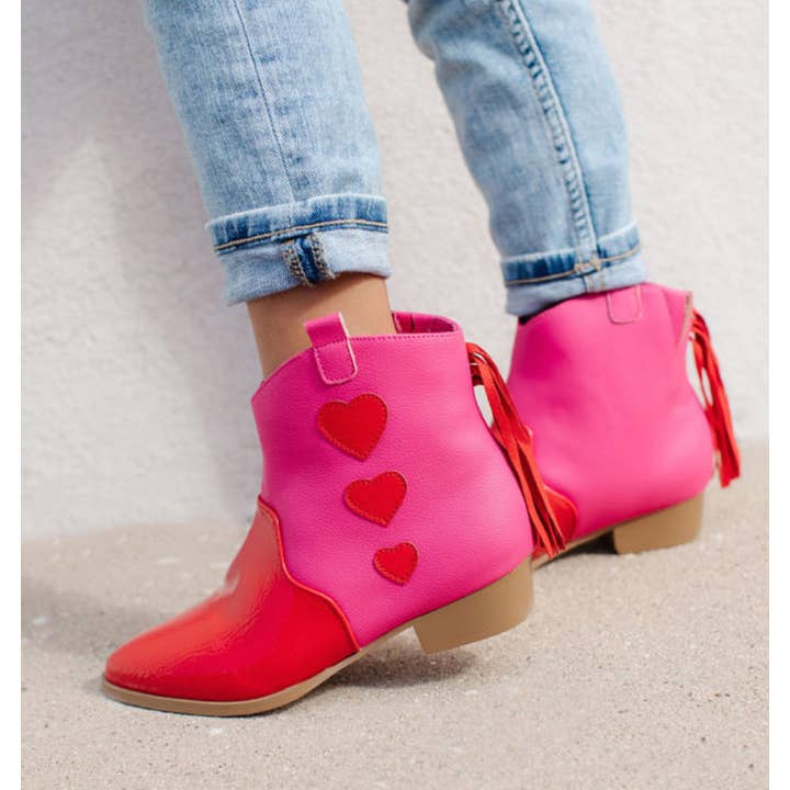 Pink Red Miss Dallas Heart Western Cowgirl Boot in Pink/Red for wholesale on Faire
