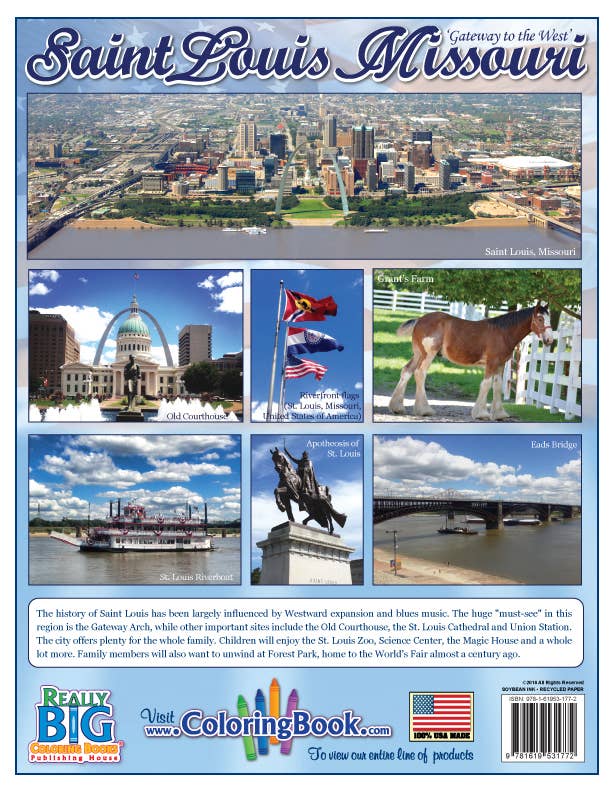 Really Big Coloring Books | ColoringBook.com - Wholesale Coloring & Activity Book - Kids & Baby - Saint Louis ‘Gateway to the West’ Coloring Book 8.5 x 114