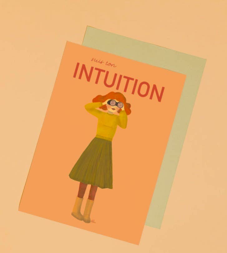 Nelia illustration - Venta al por mayor Conjunto de papelería y tarjetas - Tarjeta Mantra SIGUE TU INTUICIÓN1