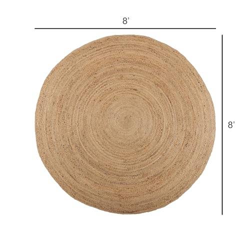 · REDEARTH · Round Area Rug 8 Feet Braided Natural Jute Rug for wholesale on Faire