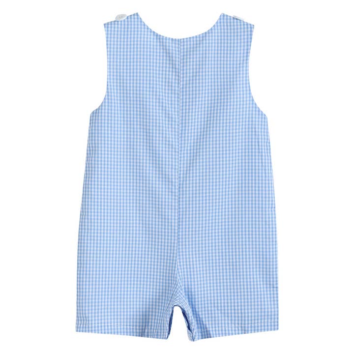 Lil Cactus - Wholesale Overalls - Baby - Blue Gingham Golf Hole Shortall1