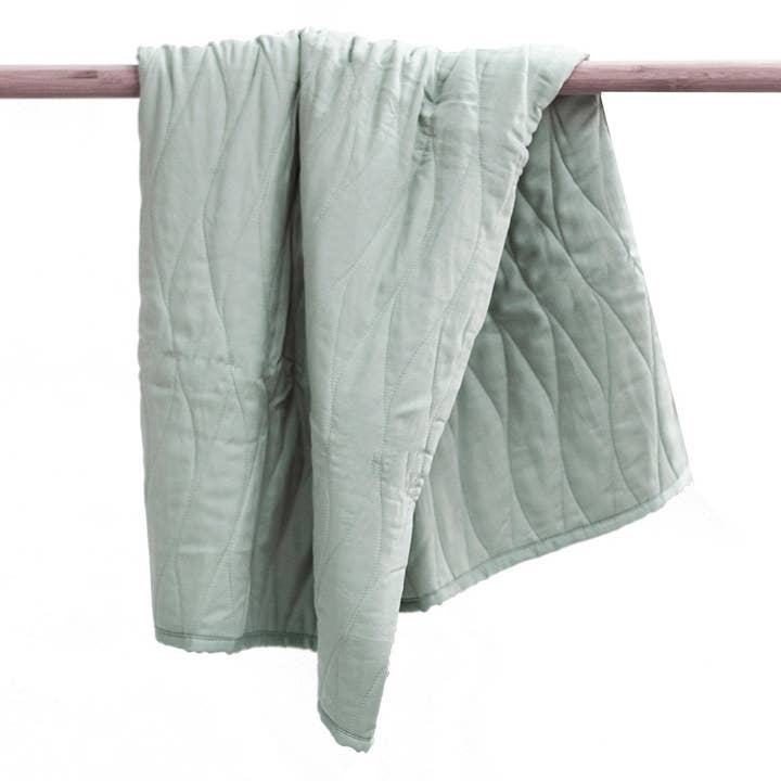 Cot Quilt For Baby Cot/Soft Baby Play Mat - Sage for wholesale by Burrow & Be Australia