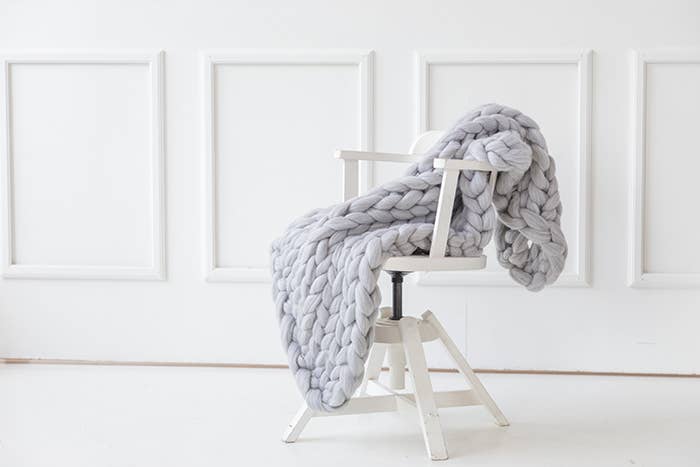 woolexperts – wholesale Throw blanket – Chunky knit blanket 100% merino wool arm knit30x50"-80x130cm