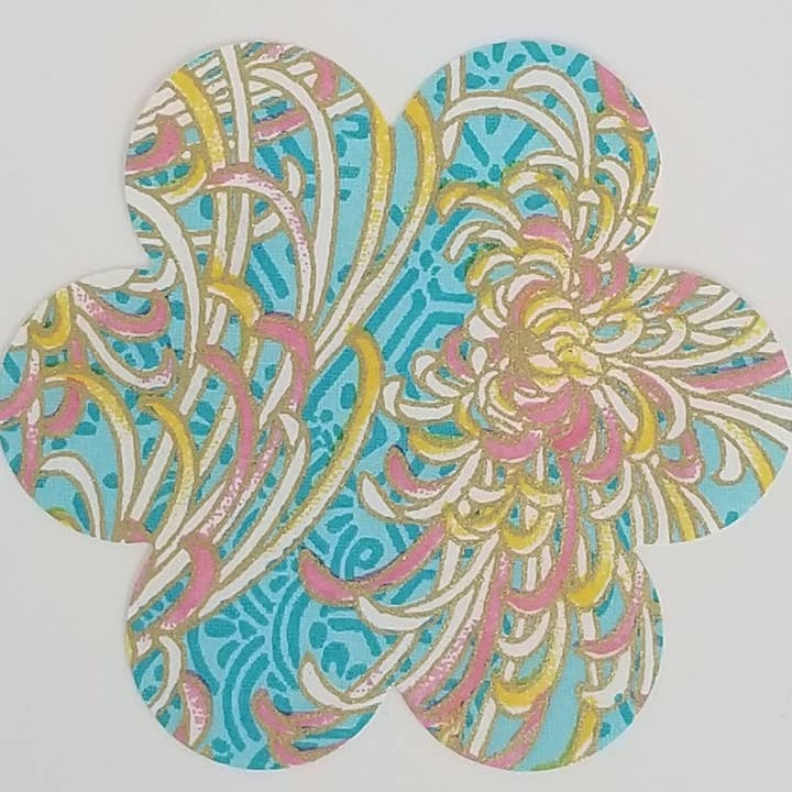 070 Aqua Mum Chiyogami for wholesale by Sweet Space Studio