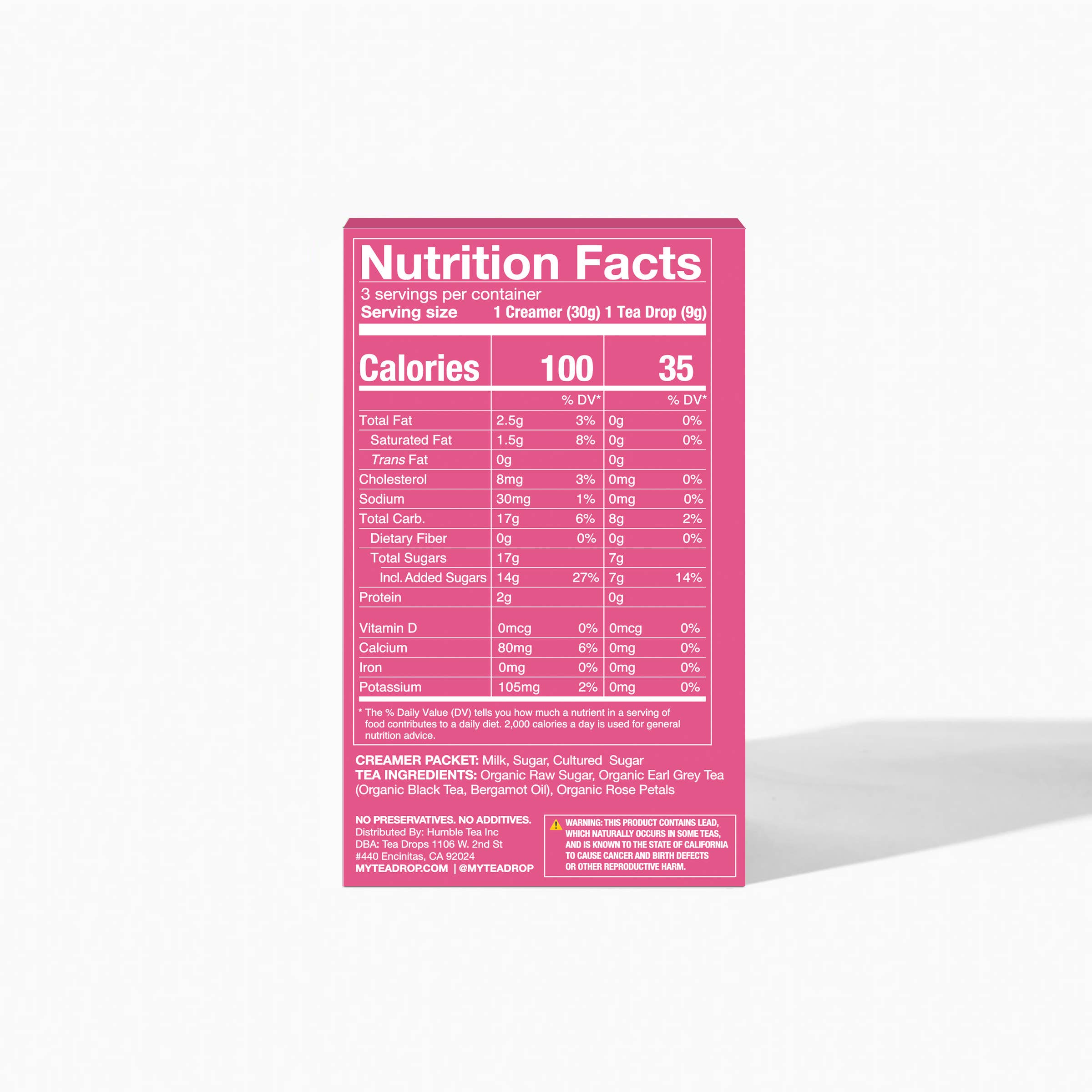 Tea Drops - Wholesale DIY Drink Kit - Rose London Fog Latte Kit - 3ct (Case of 6)5