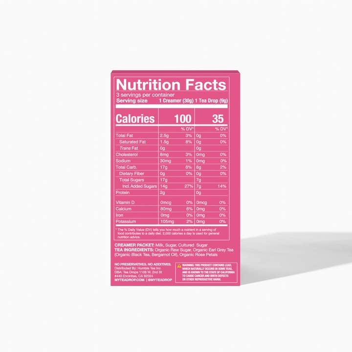 Tea Drops - Wholesale DIY Drink Kit - Rose London Fog Latte Kit - 3ct (Case of 6)5