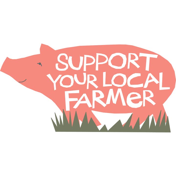 Adhesivo para parachoques Apoye a su granjero local para venta al por mayor de Glad Dog Cards