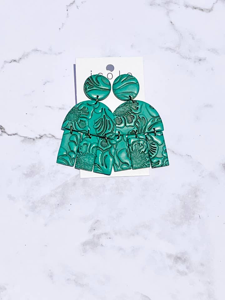 Reba- Embossed Tooled Leather Look
CLAY EARRINGS for wholesale by J. Cole Jewelry