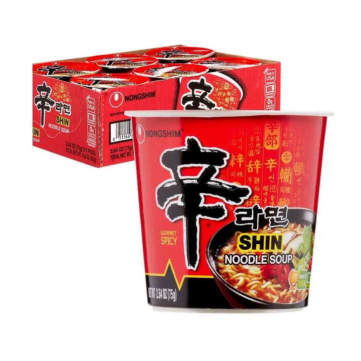 SHIN RAMYUN CUP NOODLE 6PACK for wholesale by Ponyo Foods