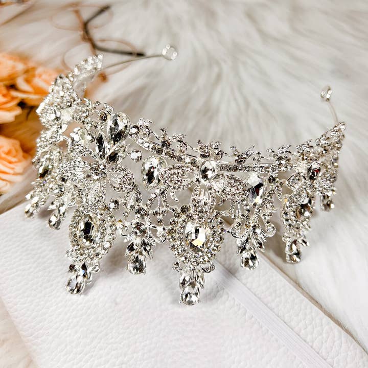 Happy Dream Gifts - Wholesale Party Hat/Crown - Silver Crown Queen Headband, Hair Jewelry Accessories Tiara
