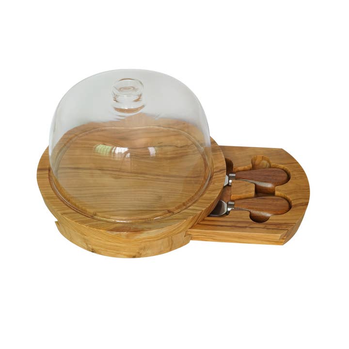 Olivewood Cheese Set for wholesale by Peterson Housewares & Artwares