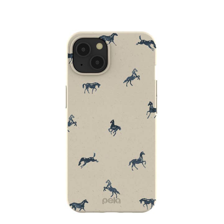 Étui pour iPhone 13 London Fog Mini Horses pour la vente par Open Mind Developments Corporation