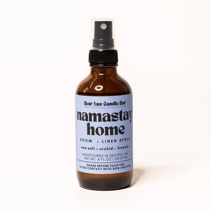 Namastay Home | Sea Salt + Orchid | 4 oz Room & Linen Spray for wholesale by Noir Lux Candle Co