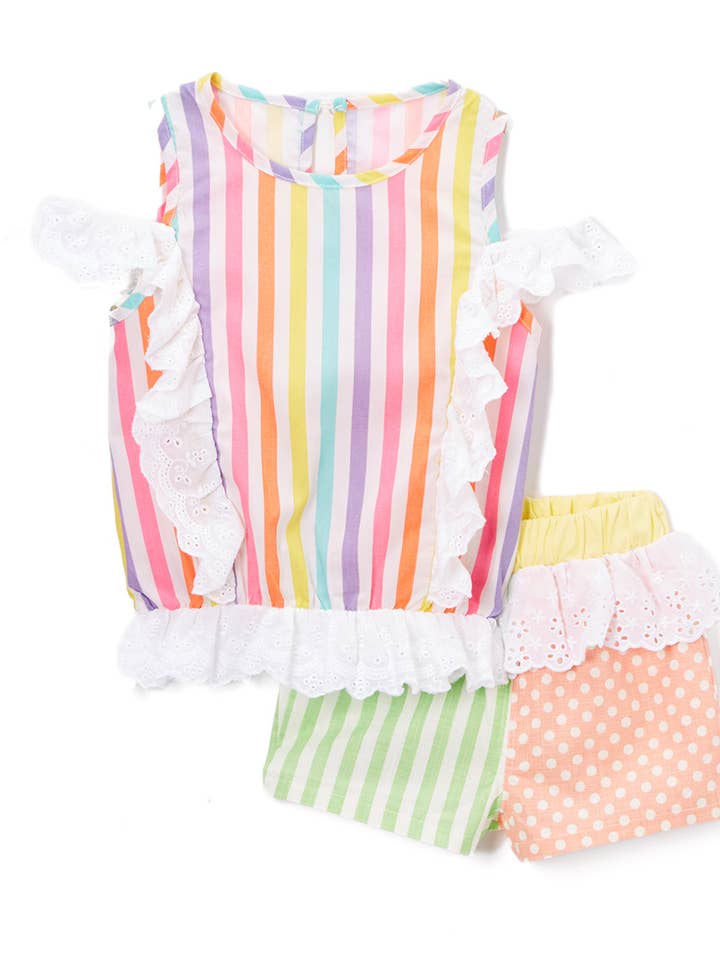 Camisa y pantalones cortos de lunares para venta al por mayor de Leighton Alexander