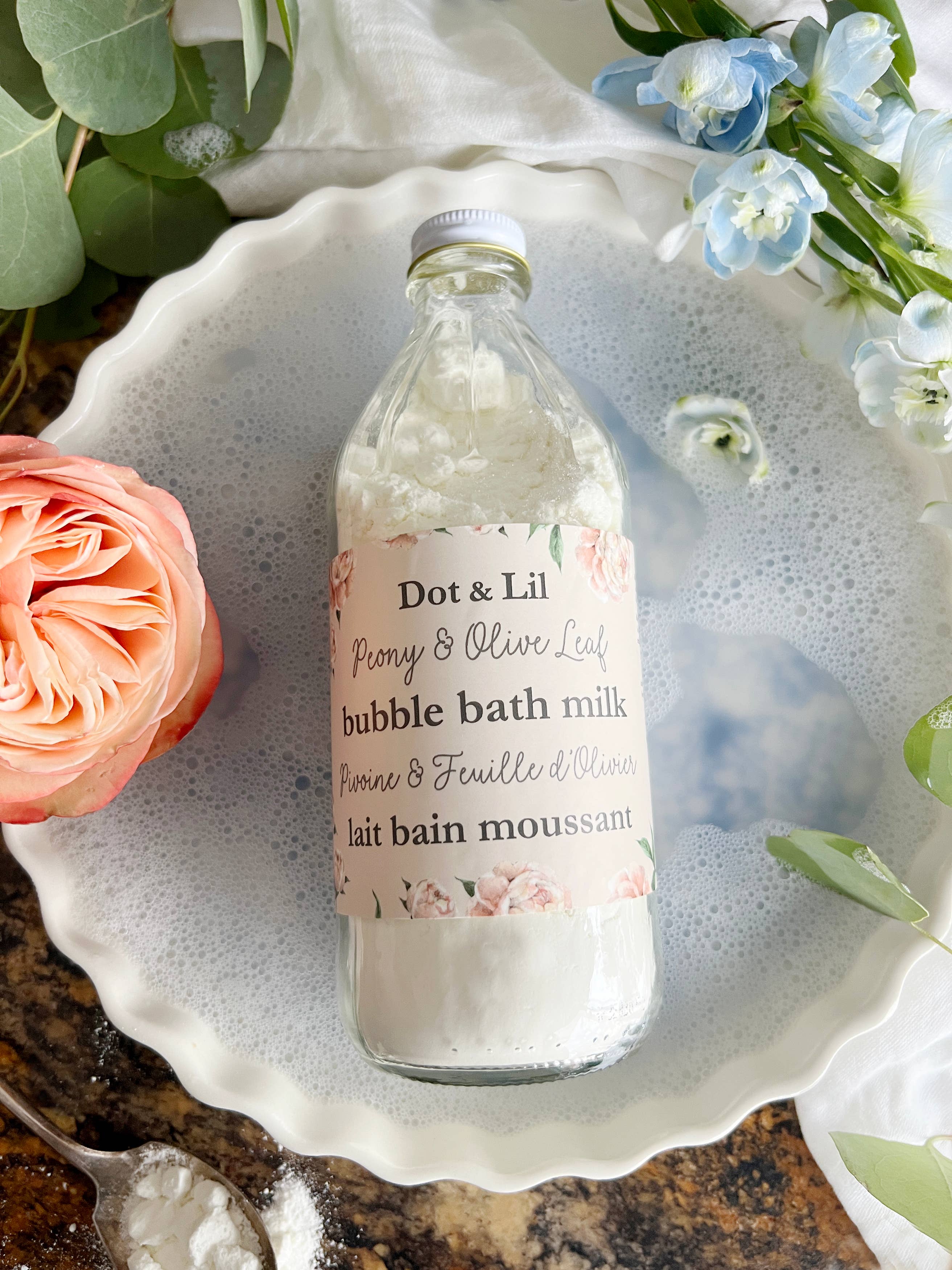 Dot & Lil - Wholesale Bubble Bath - NEW - Peony & Olive Leaf bubble bath milk2