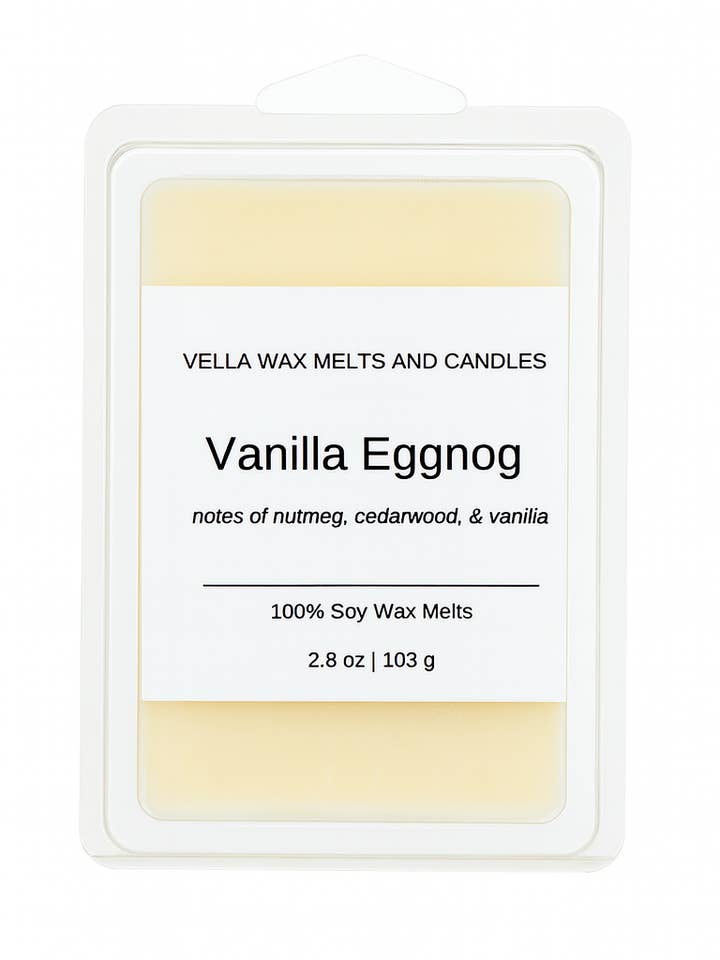 Vanille-Eierlikör-Sojawachs-Schmelze | 79 g Muschelschalenbehälter für den Großhandel von Vella Wax Melts and Candles