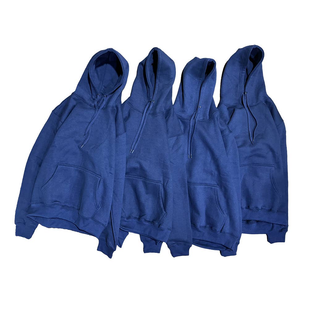 Factory Blanks - Vente Sweat à capuche – unisexe - SWEAT À CAPUCHE BLEU MARINE 300GSM POLAIRE COTON-POLY - CANADA UNIQUEMENT2