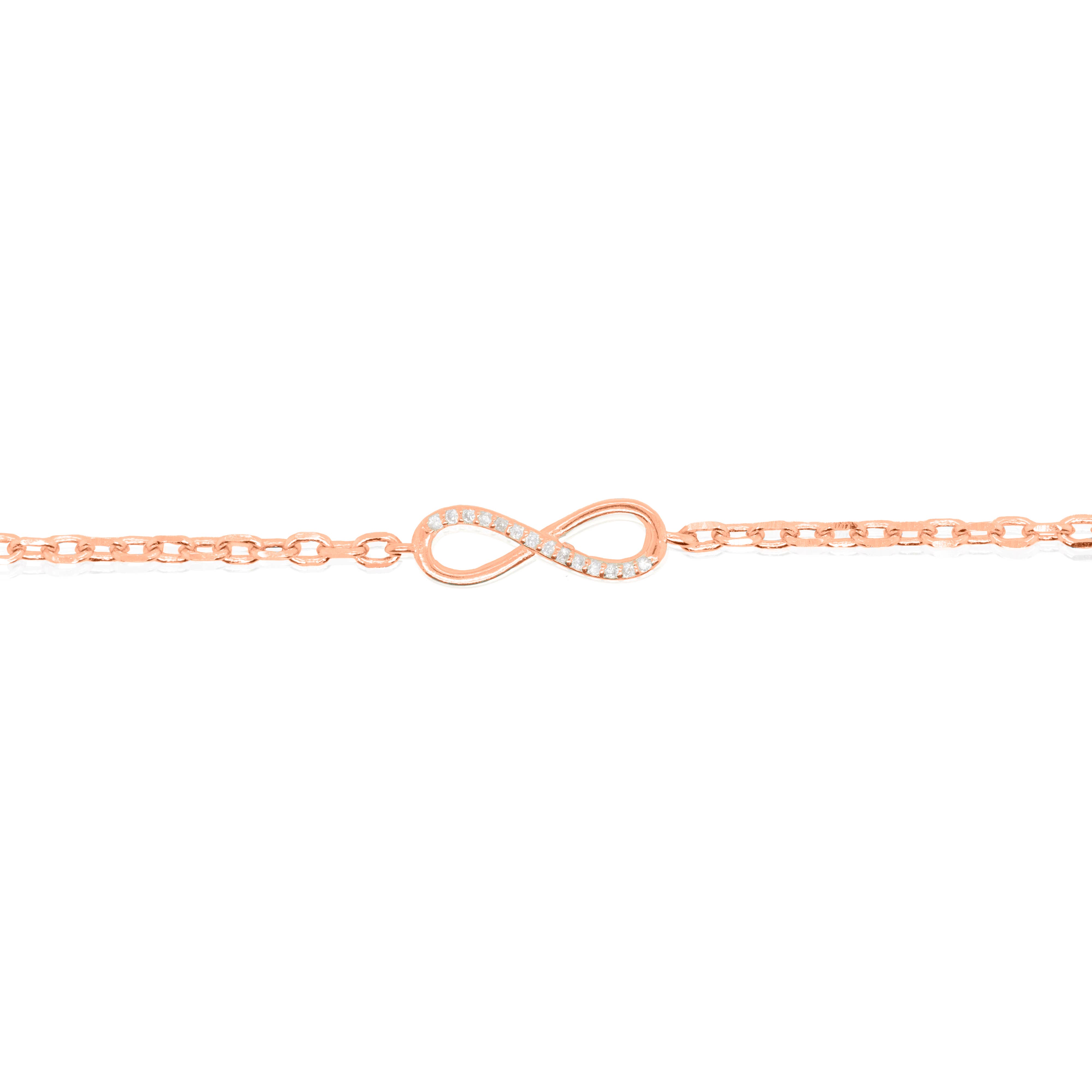 Aurora Jewels – wholesale Link & chain bracelet – Half CZ Infinity Bracelet2
