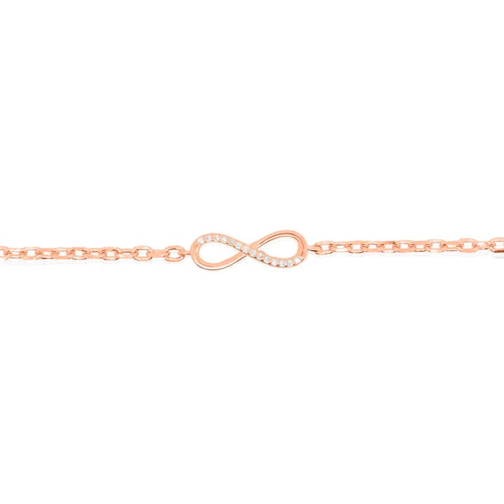 Aurora Jewels – wholesale Link & chain bracelet – Half CZ Infinity Bracelet2