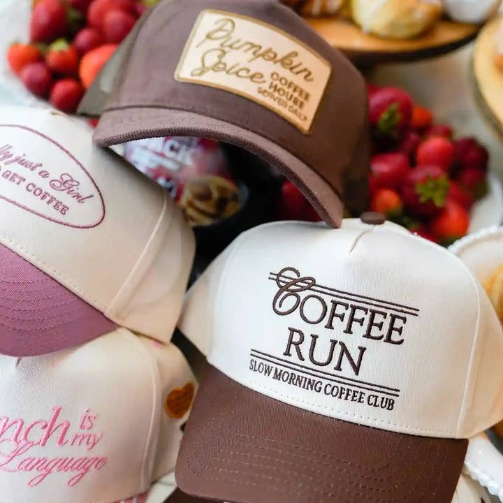 Coffee Run - Brown Vintage Trucker Hat and other Purchase Wholesale coffee hat. Free Returns & Net 60 Terms on Faire trending on Faire.