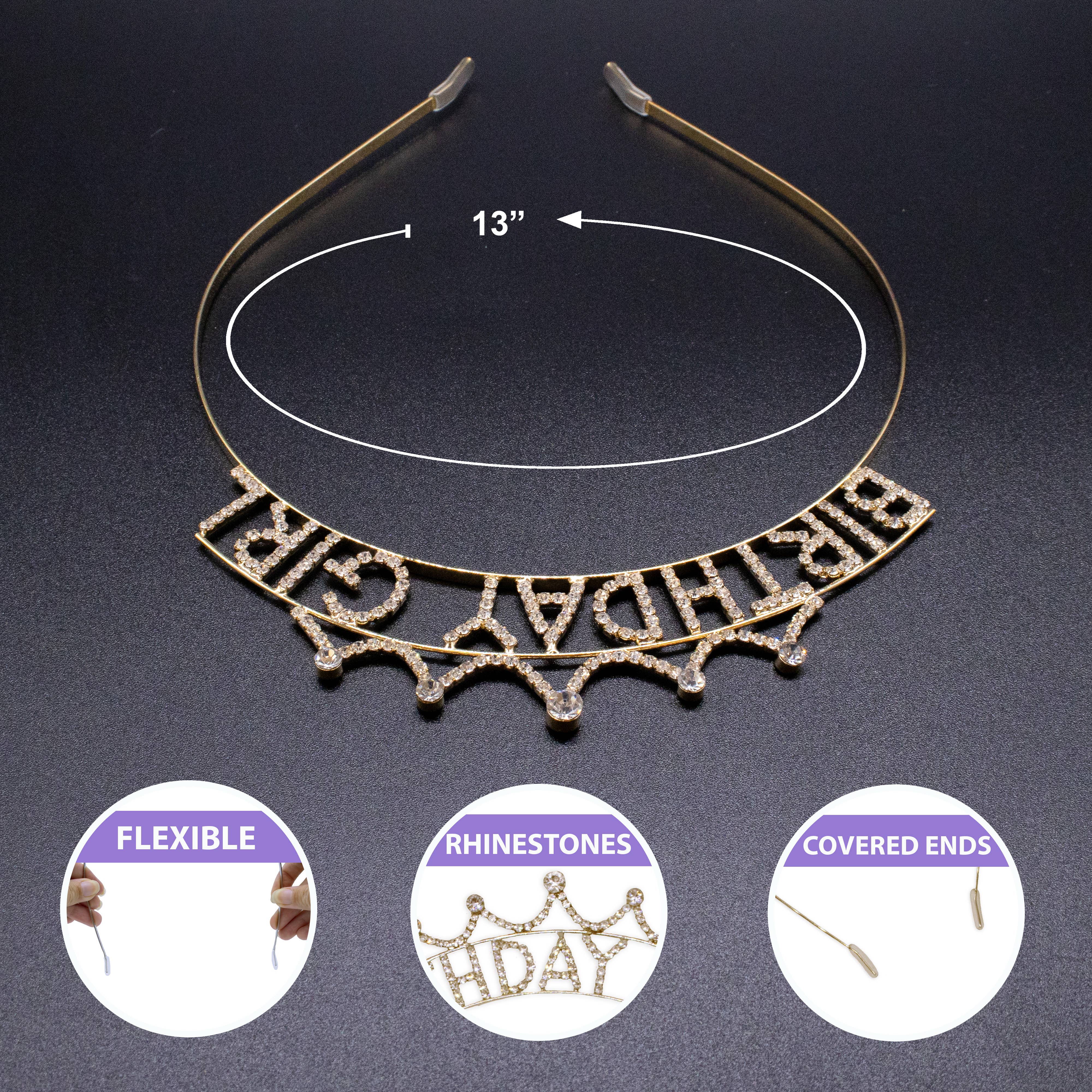 Frog Sac - Wholesale Tiara - Kids - Happy Birthday Headband - Sparkle Rhinestone Crowns Tiaras18