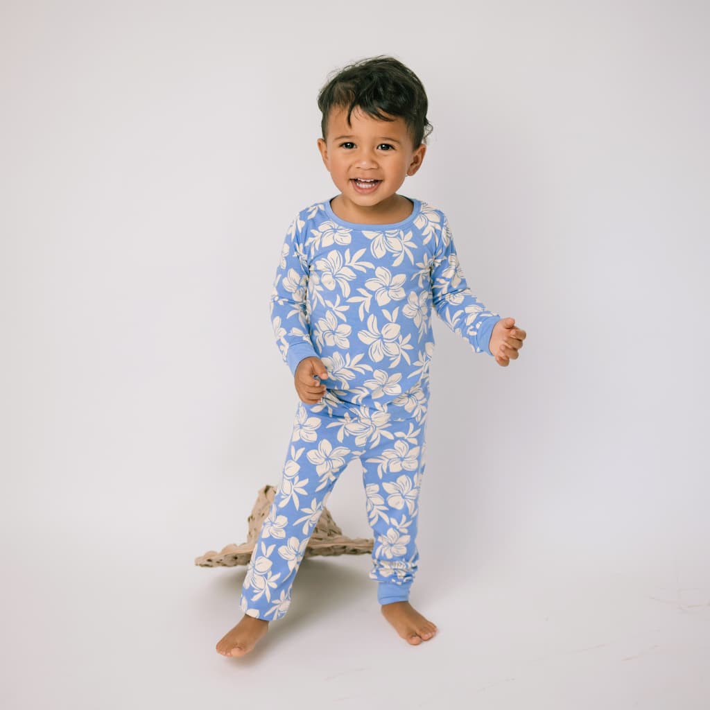 Coco Moon - Wholesale Sleepwear Set - Kids - Plumeria Dreams Long Bamboo Pajamas1
