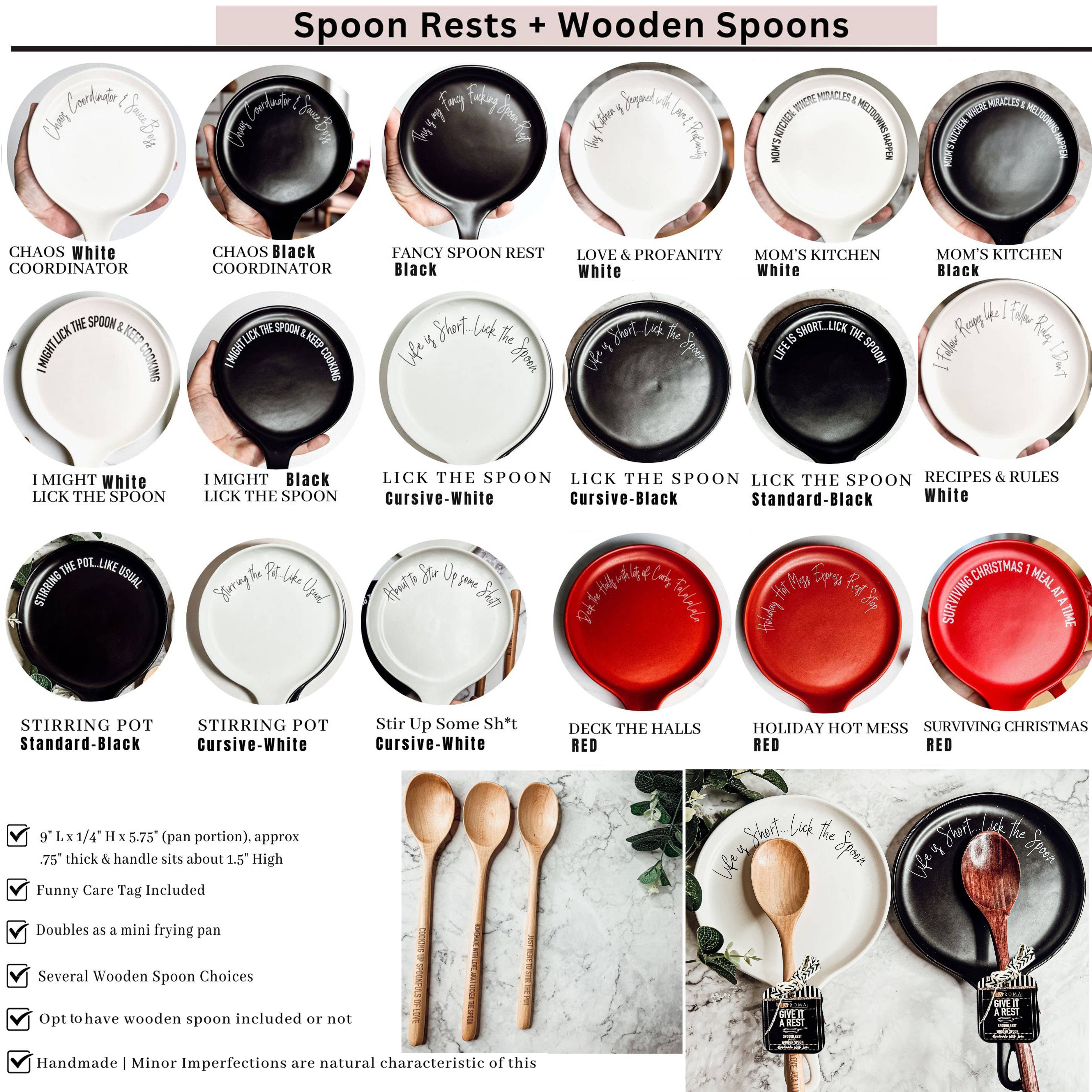 Gia Roma - Wholesale Spoon Rest - Kitchen Christmas 2025 Gifts for cooking or Baking, Ceramic 1