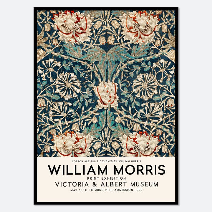Poster vintage en forme de chèvrefeuille de William Morris W26 pour la vente par Sugar & Canvas