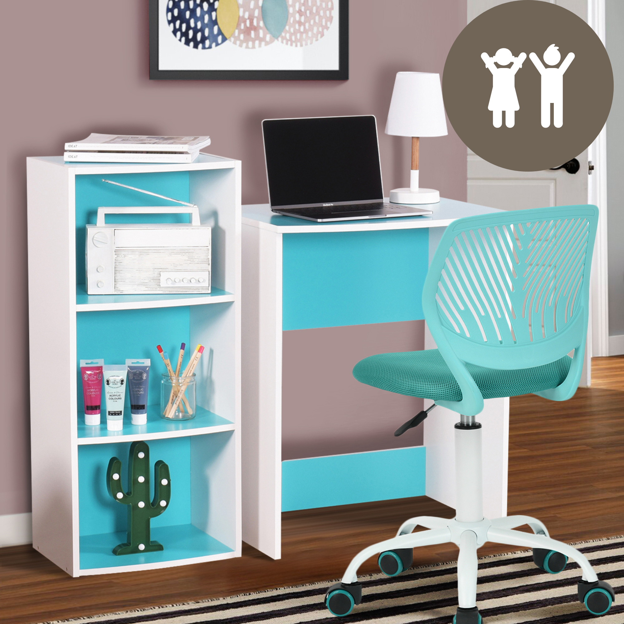 39F Inc. – Großhandel Stühle – Furniturer Carnation Drehbarer Bürostuhl für Jugendliche aus Kunststoff und Mesh14