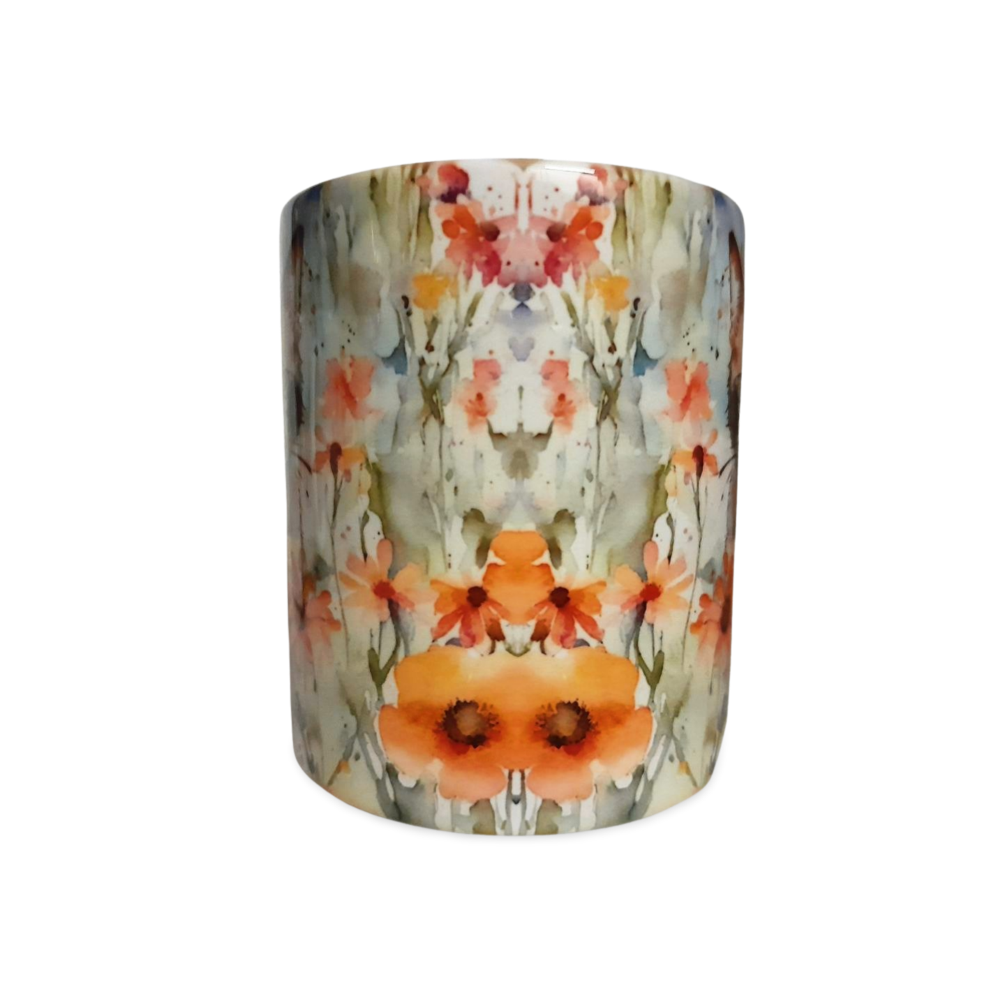 Rockways Designs – wholesale Coffee mug – Water Colour Style Tortoiseshell Cat in Flowers Coffee Mug 1