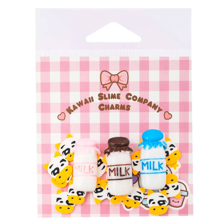 Bolsa con dijes Moo Milk Slime Toppings (12 unidades/caja) para venta al por mayor de Kawaii Slime Company