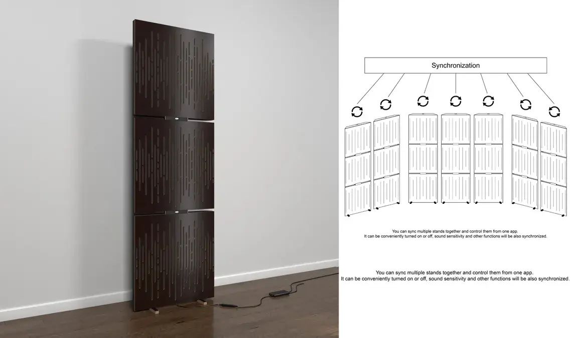 ATB-Sound sp. z o. o. - Wholesale Speakers - 3-Pack WAVE Acoustic Panels with RGB LED Stand Light1