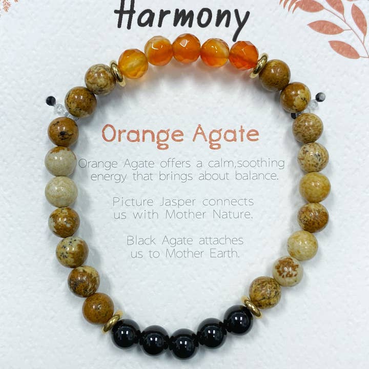 Stenen armband SS - Oranje agaat voor wholesale door Om Gallery