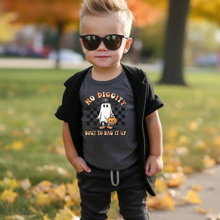 Boy Halloween Shirt - Bout To Bag It Up No Diggity for wholesale by The Countryside Cottage