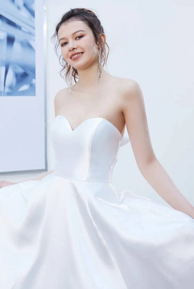 Elegant Ivory Strapless A-Line Wedding Gown JA3002 for wholesale on Faire2