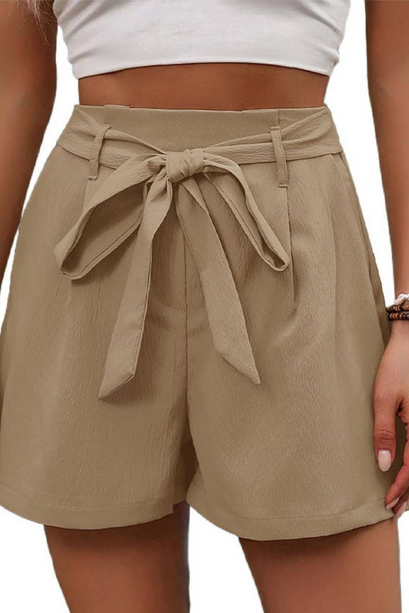 ABRICOT CWBSP0327_SHORT À LACETS DÉCONTRACTÉ DE COULEUR UNIE en vente sur Faire2