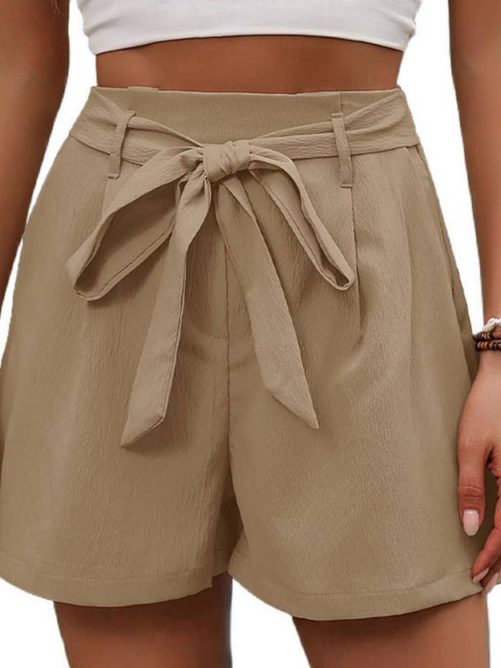 ABRICOT CWBSP0327_SHORT À LACETS DÉCONTRACTÉ DE COULEUR UNIE en vente sur Faire2