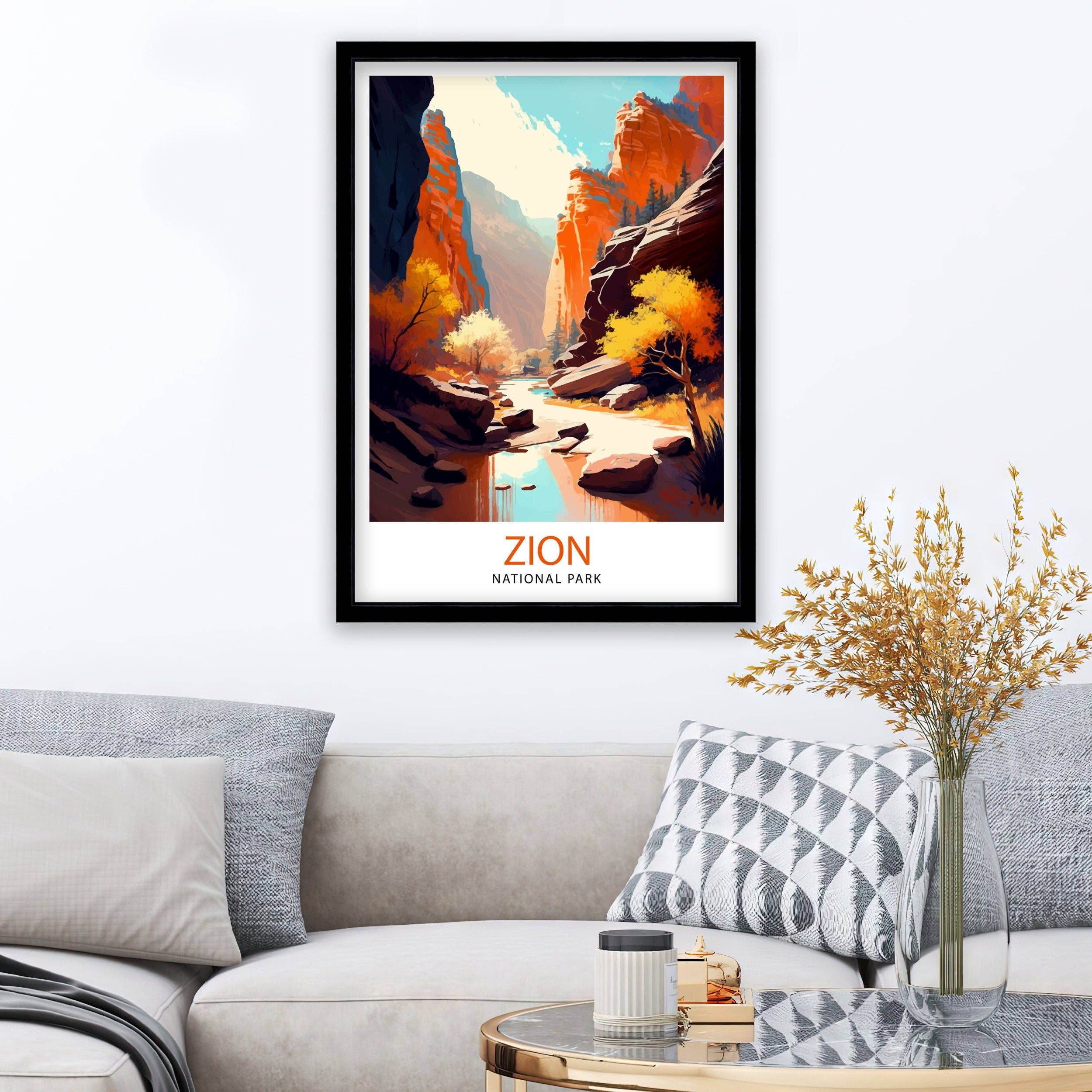 InkNPrintz – wholesale Art print – Zion National Park Travel Poster Utah5