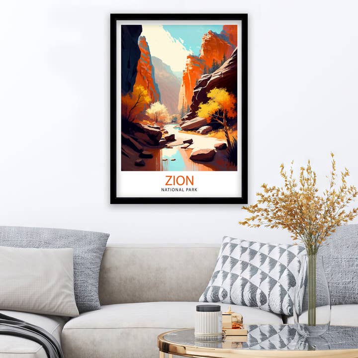 InkNPrintz – wholesale Art print – Zion National Park Travel Poster Utah5