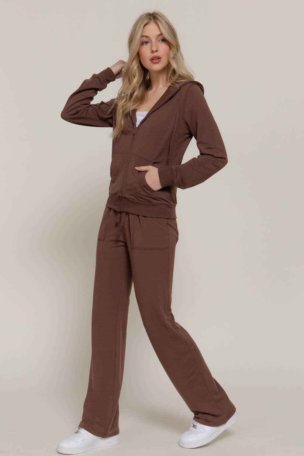 Active Basic | Active USA - Wholesale Lounge Set - Women's - Long Sleeve Hoodie Jacket & Pants Sweatsuit Set  28