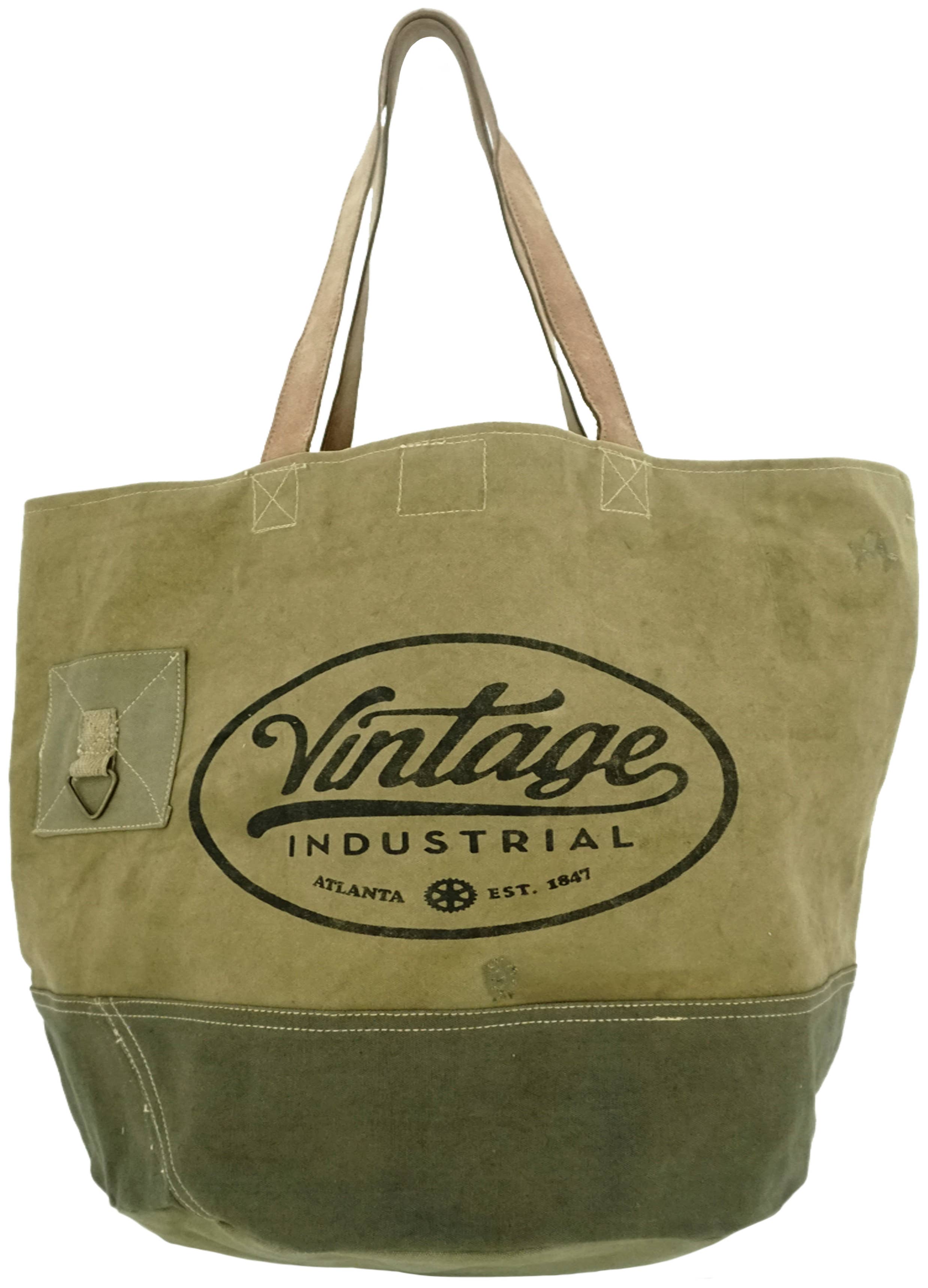 Vintage Addiction - Wholesale Tote bag – Women's - Large "Vintage Industrial" Recycled Military Tent Tote