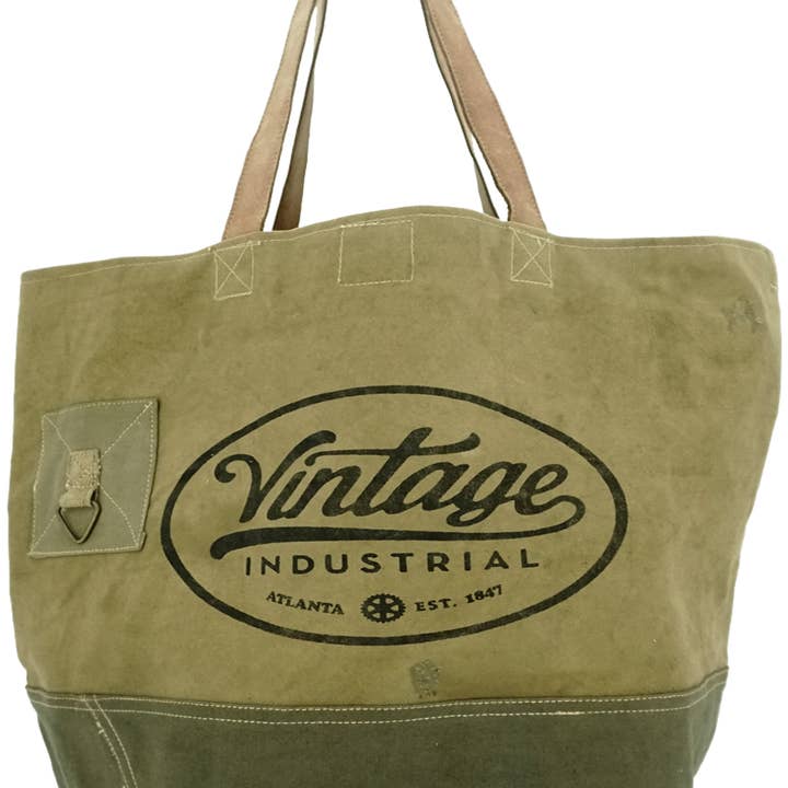 Vintage Addiction - Wholesale Tote bag – Women's - Large "Vintage Industrial" Recycled Military Tent Tote0