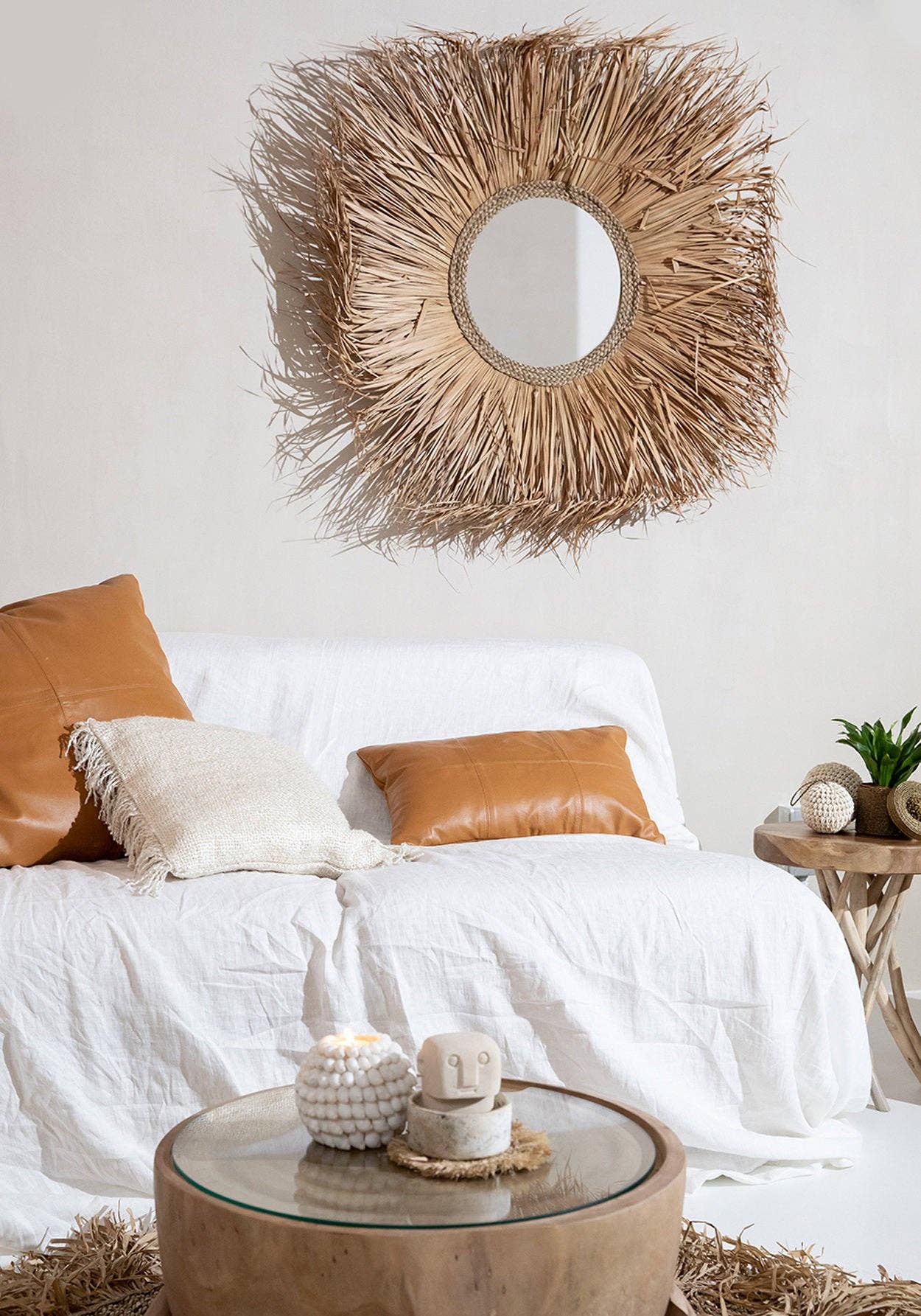 Bazar Bizar Living – Engroshandel Pyntepudebetræk – De fire Panel Læder Pudebetræk - Camel - 60x605