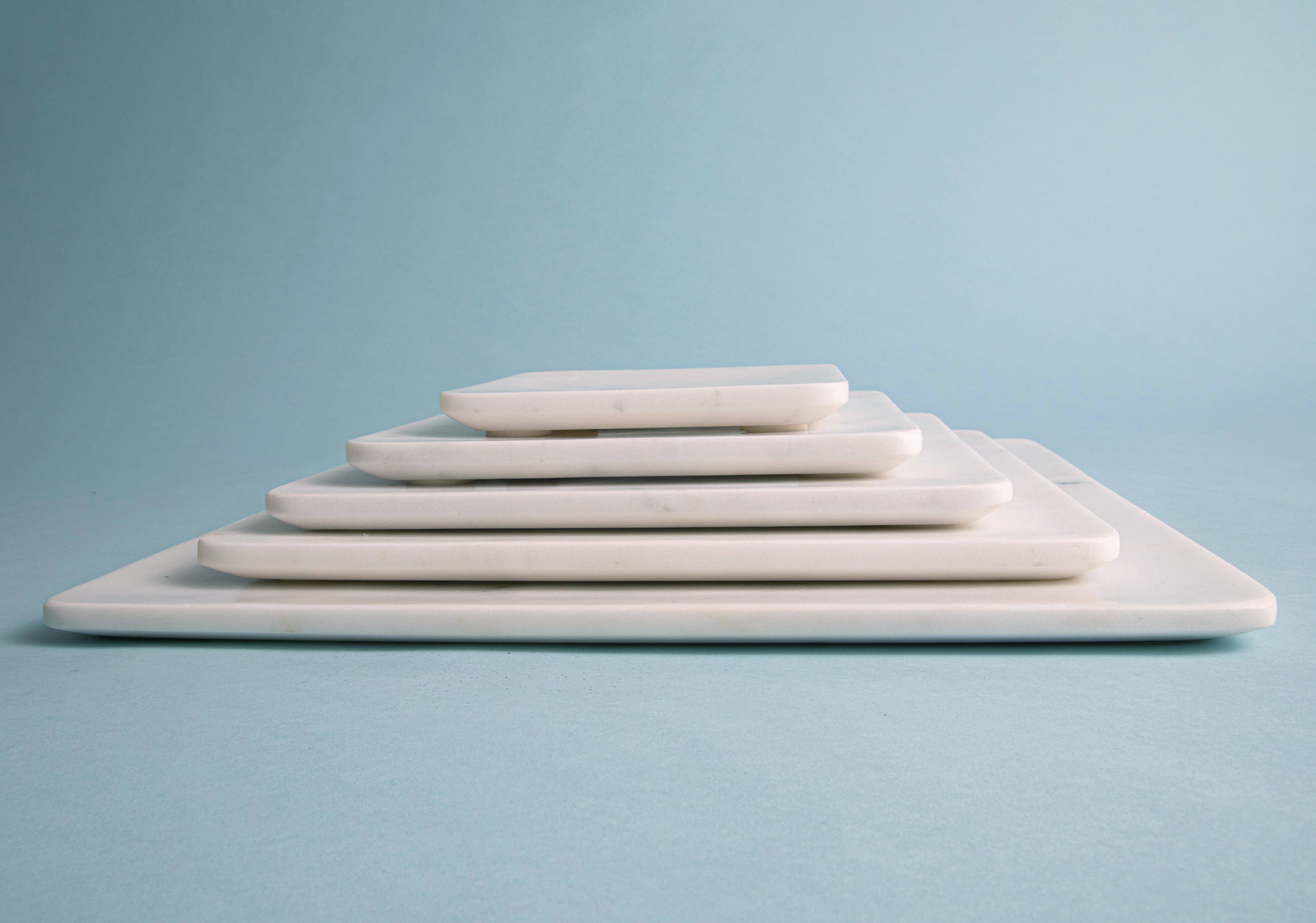 BIDKhome - Vente Plateaux - X-Lg. Plateau carré en marbre 15" x 15"6