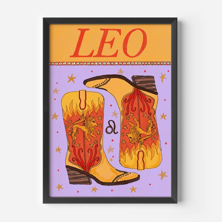 Leo Horoscope Print for wholesale by Illustrated by Weezy