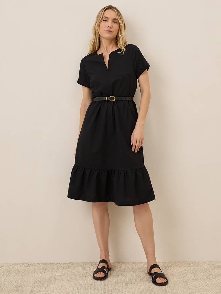 Robe à encolure en V en lin mélangé pour femmes pour la vente par Pact