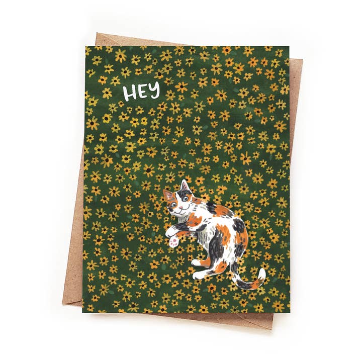 Hey Black Eyed Susan Cat Card for engroshandel hos Sketchy Notions