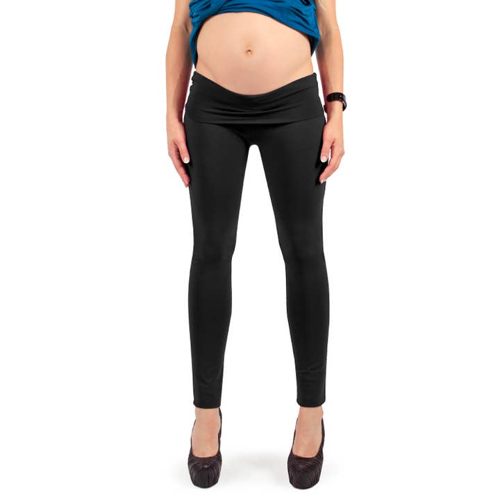 Reduce – Engroshandel Modeleggings – barsel og graviditet – Vintergraviditetsleggings i sort med fleece5